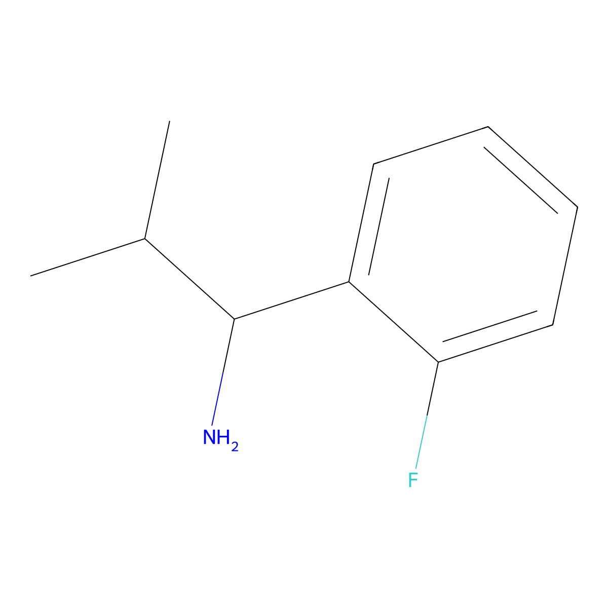 1-(2-Fluorophenyl)-2-methylpropan-1-amine molecular structure, CAS 1225849-36-4