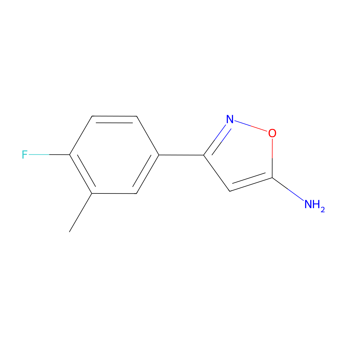 3-(4-Fluoro-3-methylphenyl)isoxazol-5-amine molecular structure, CAS 1225850-46-3