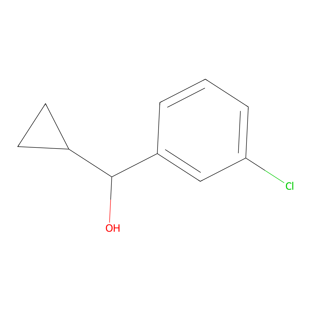 (3-Chlorophenyl)(cyclopropyl)methanol molecular structure, CAS 1225850-49-6