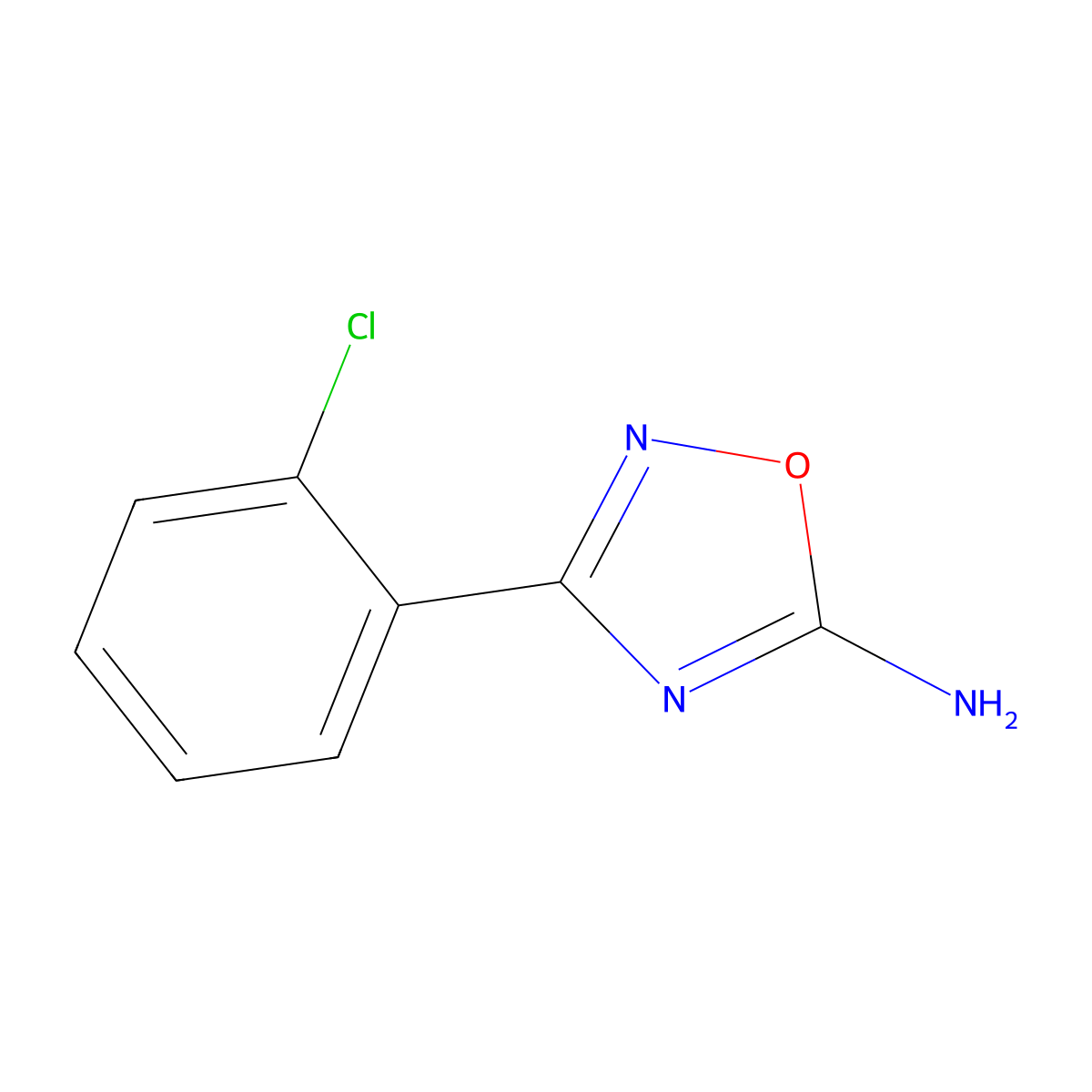 3-(2-Chlorophenyl)-1,2,4-oxadiazol-5-amine molecular structure, CAS 1225851-81-9