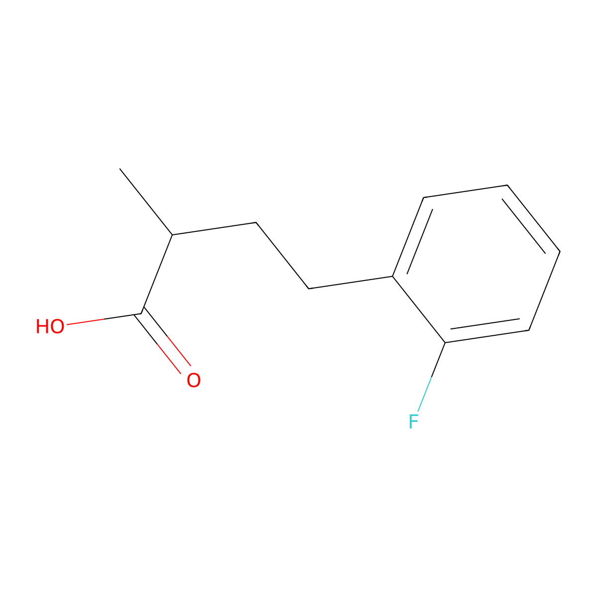 4-(2-Fluorophenyl)-2-methylbutanoic acid molecular structure, CAS 1225852-32-3
