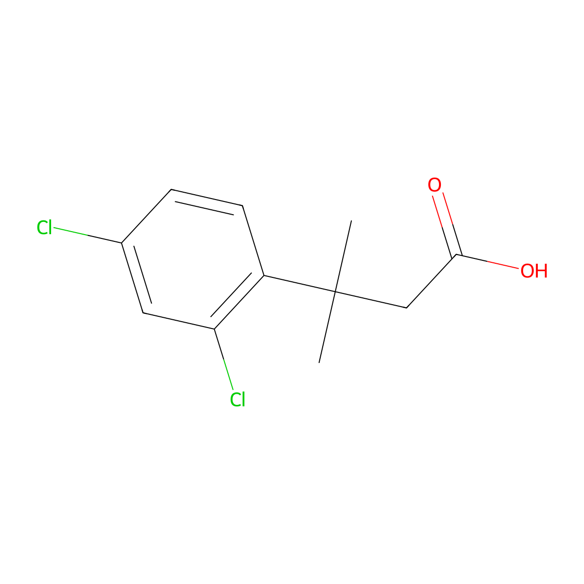 3-(2,4-Dichlorophenyl)-3-methylbutanoic acid molecular structure, CAS 1225858-77-4