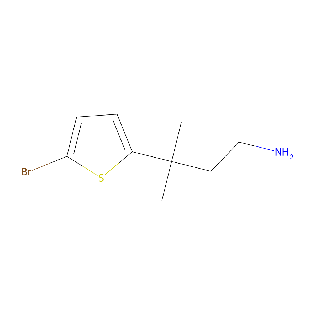 3-(5-Bromothiophen-2-yl)-3-methylbutan-1-amine molecular structure, CAS 1225862-86-1