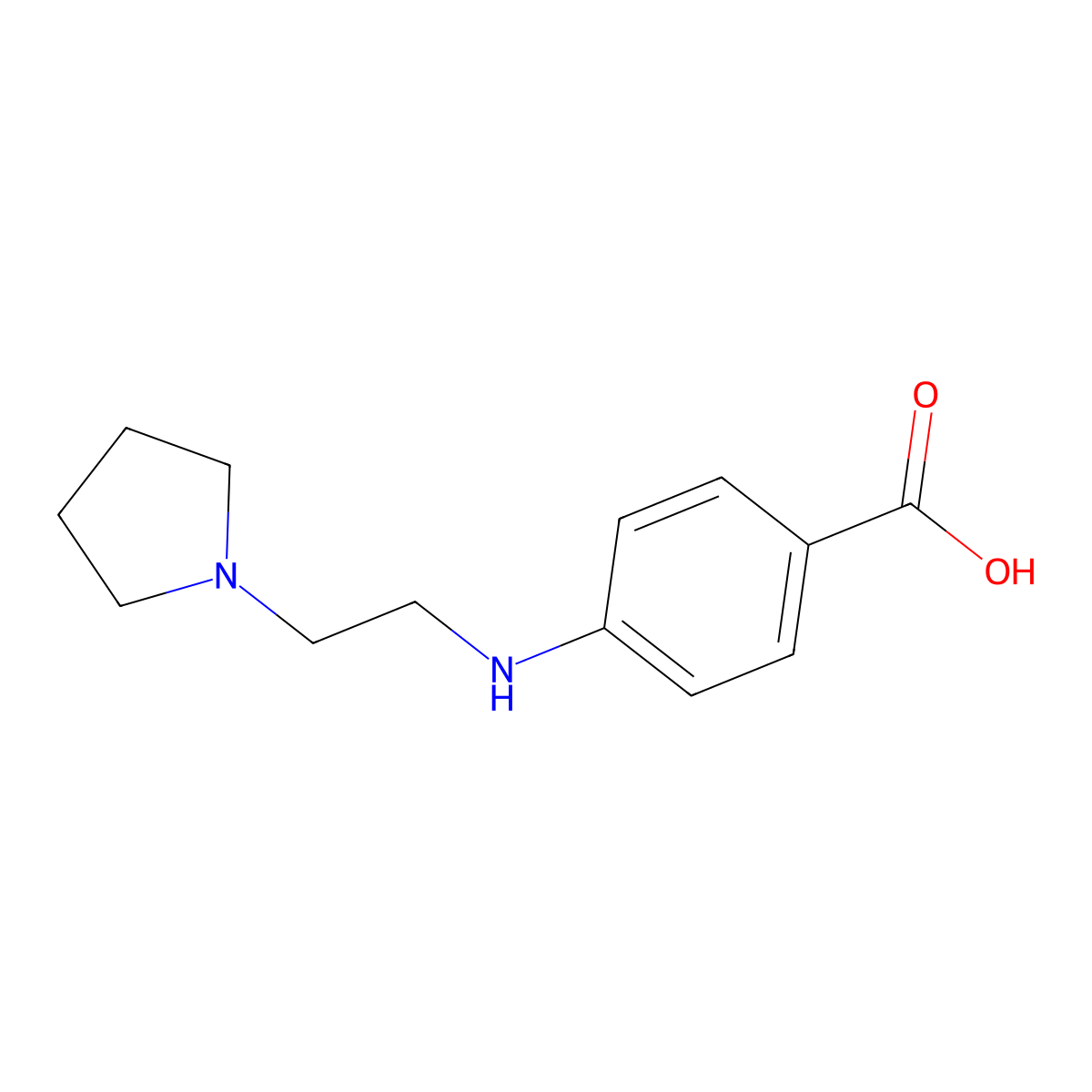 4-(2-(Pyrrolidin-1-yl)ethylamino)benzoic acid molecular structure, CAS 1225863-00-2