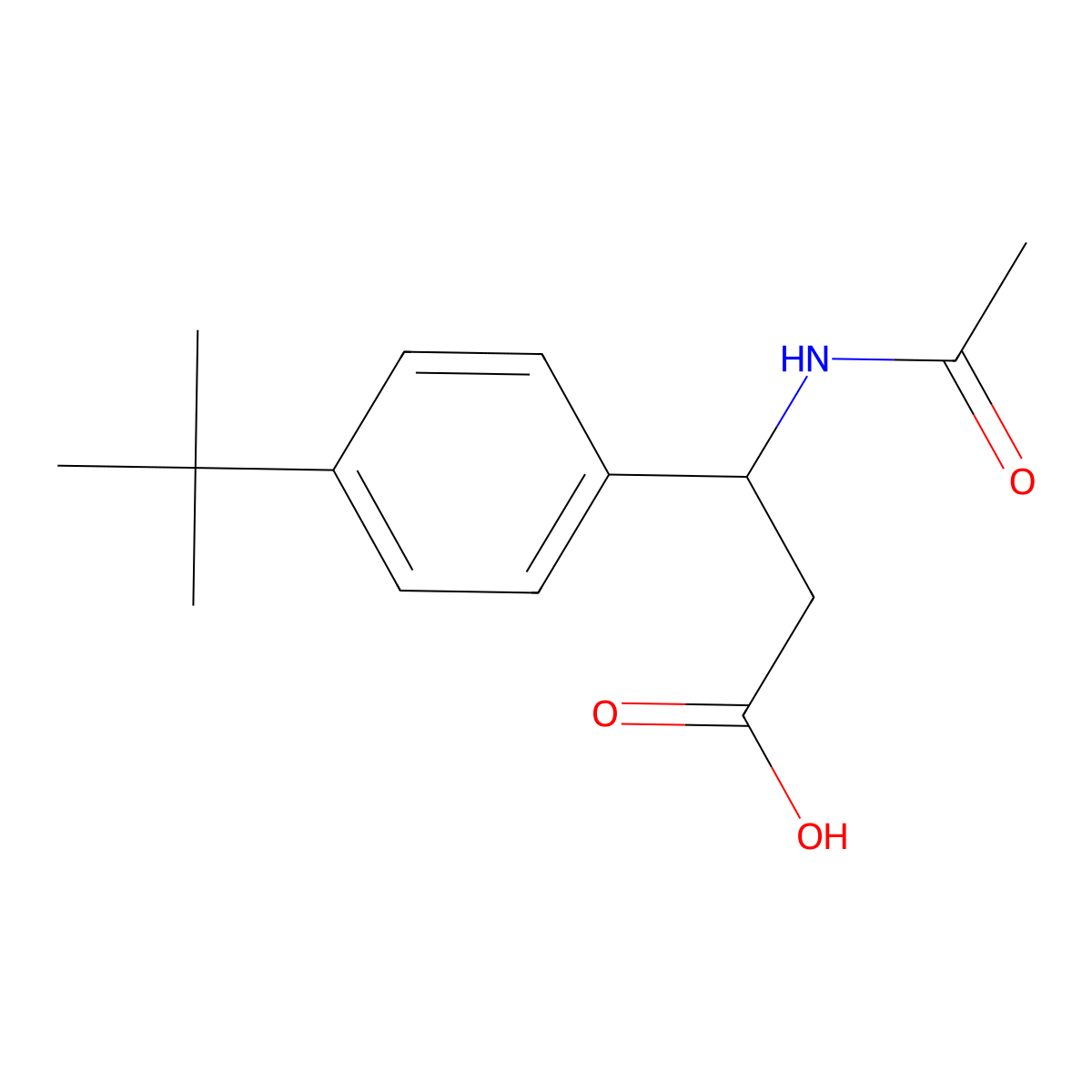 3-(4-Tert-butylphenyl)-3-acetamidopropanoic acid molecular structure, CAS 1225866-65-8