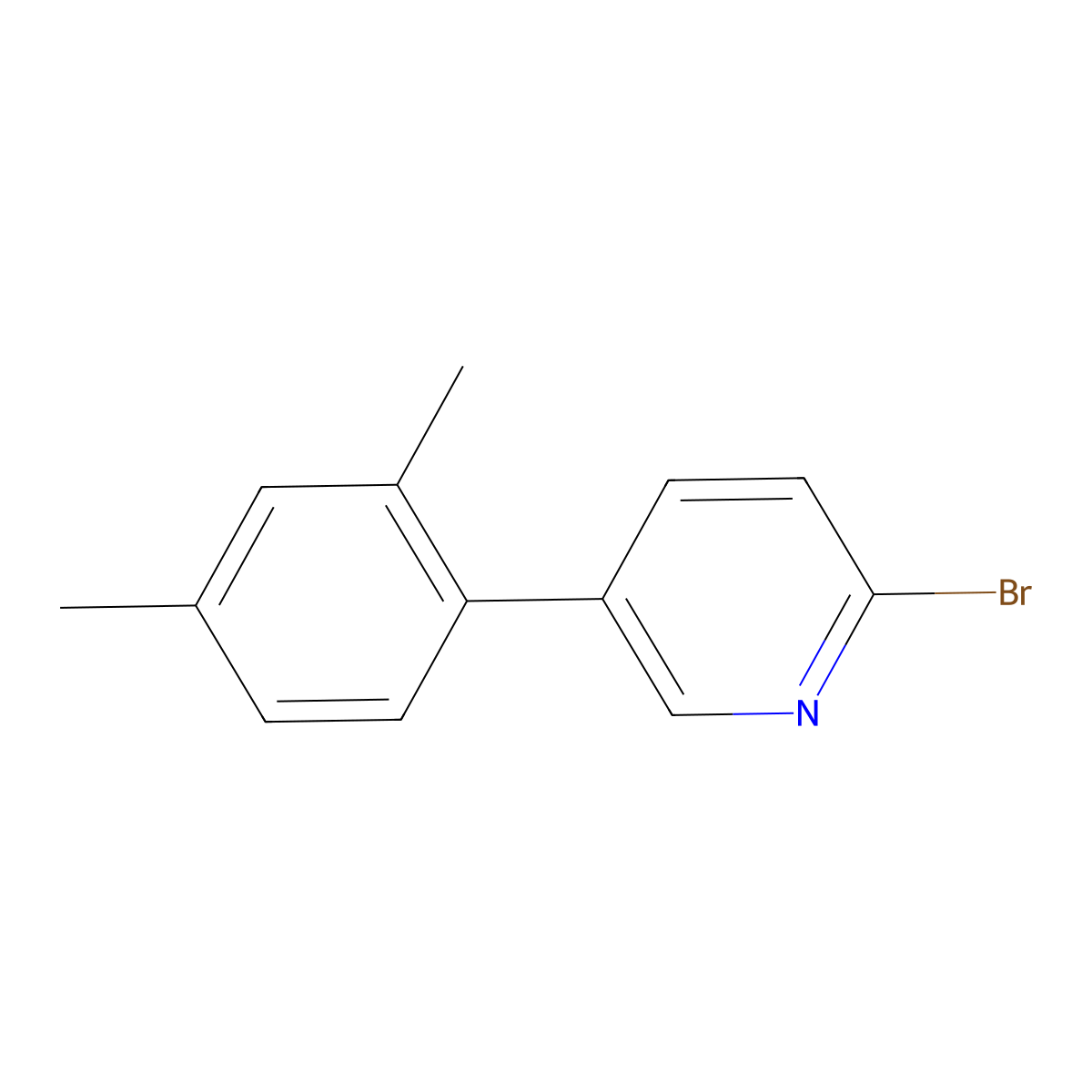 2-Bromo-5-(2,4-dimethylphenyl)pyridine molecular structure, CAS 1225868-75-6