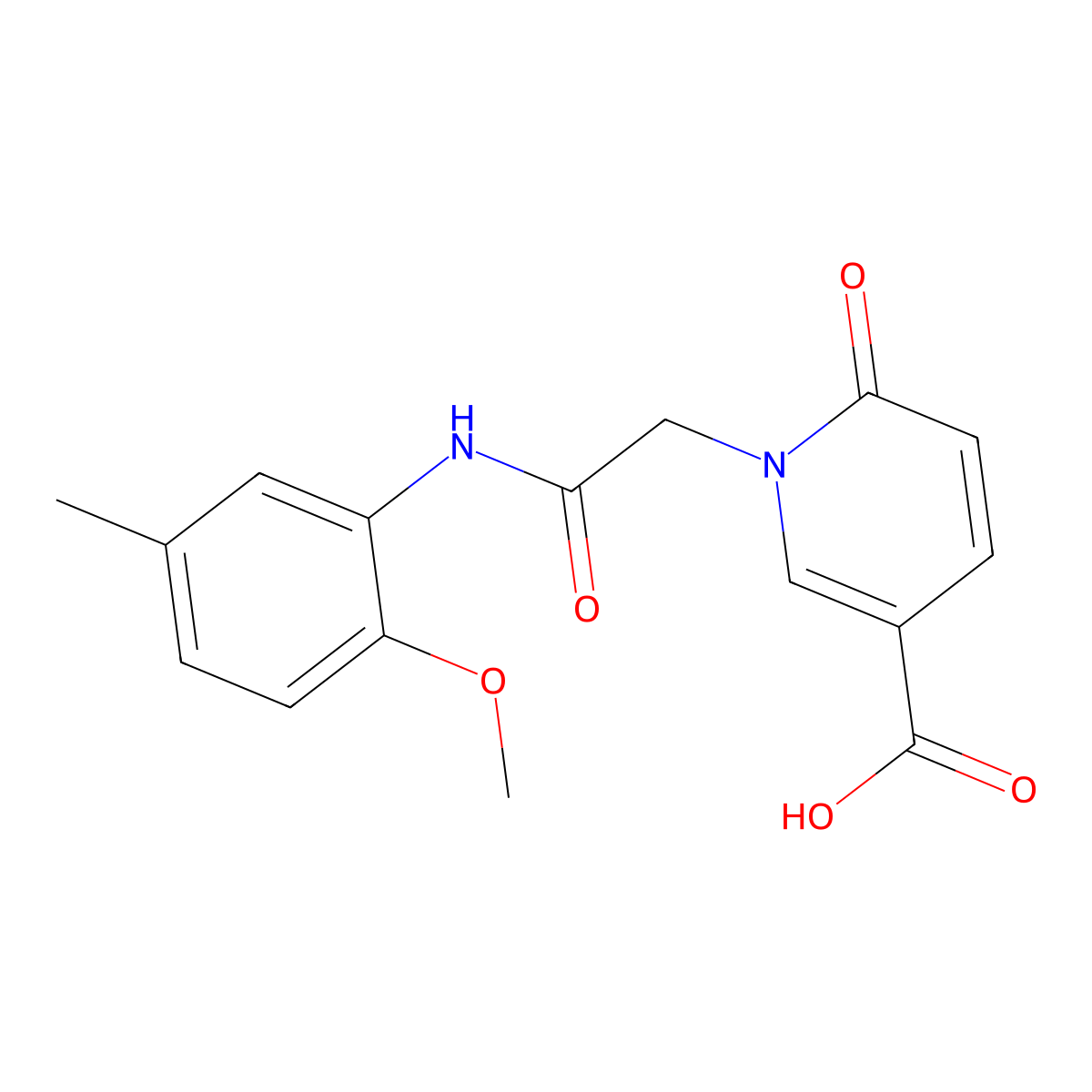 1-{2-[(2-Methoxy-5-methylphenyl)amino]-2-oxoethyl}-6-oxo-1,6-dihydropyridine-3-carboxylic acid molecular structure, CAS 1225871-83-9