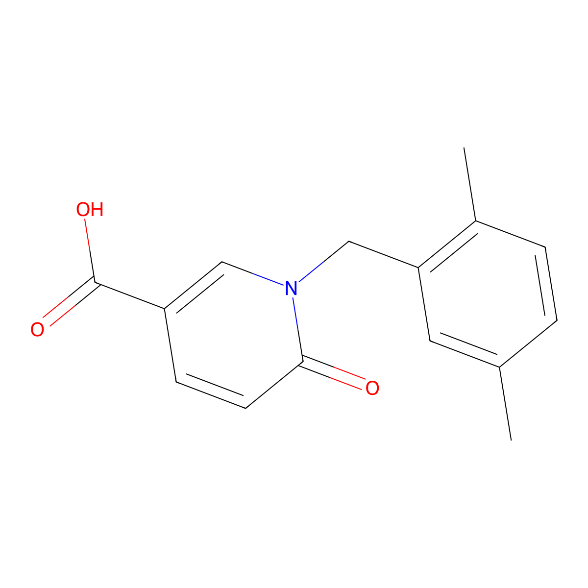 1-(2,5-Dimethylbenzyl)-6-oxo-1,6-dihydropyridine-3-carboxylic acid molecular structure, CAS 1225872-43-4