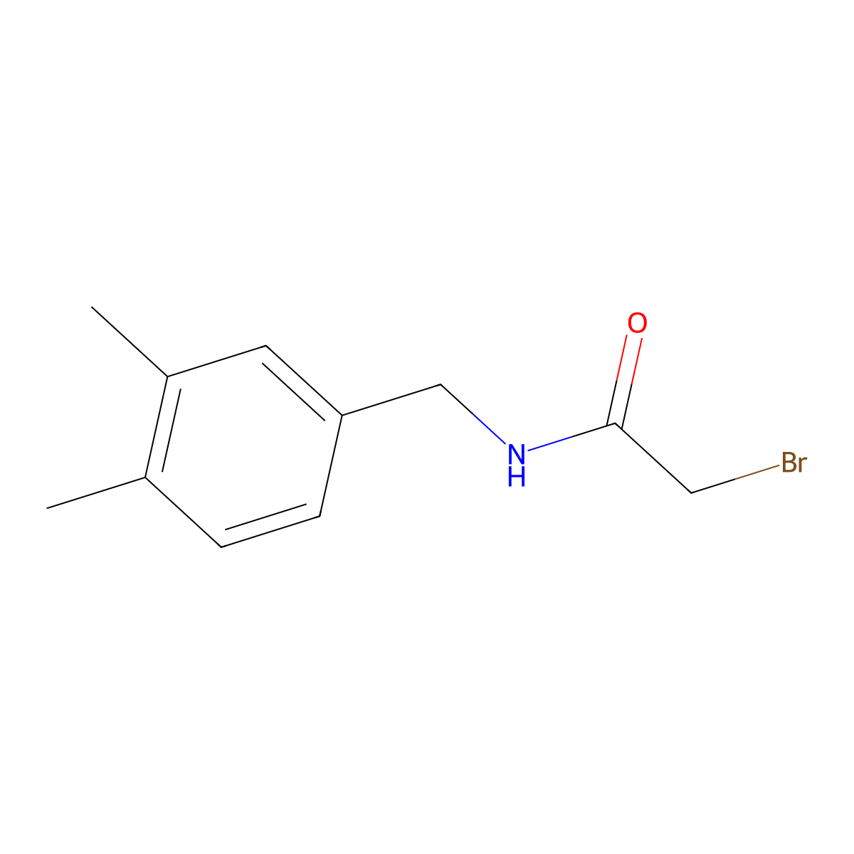 2-Bromo-n-(3,4-dimethylbenzyl)acetamide molecular structure, CAS 1225872-57-0