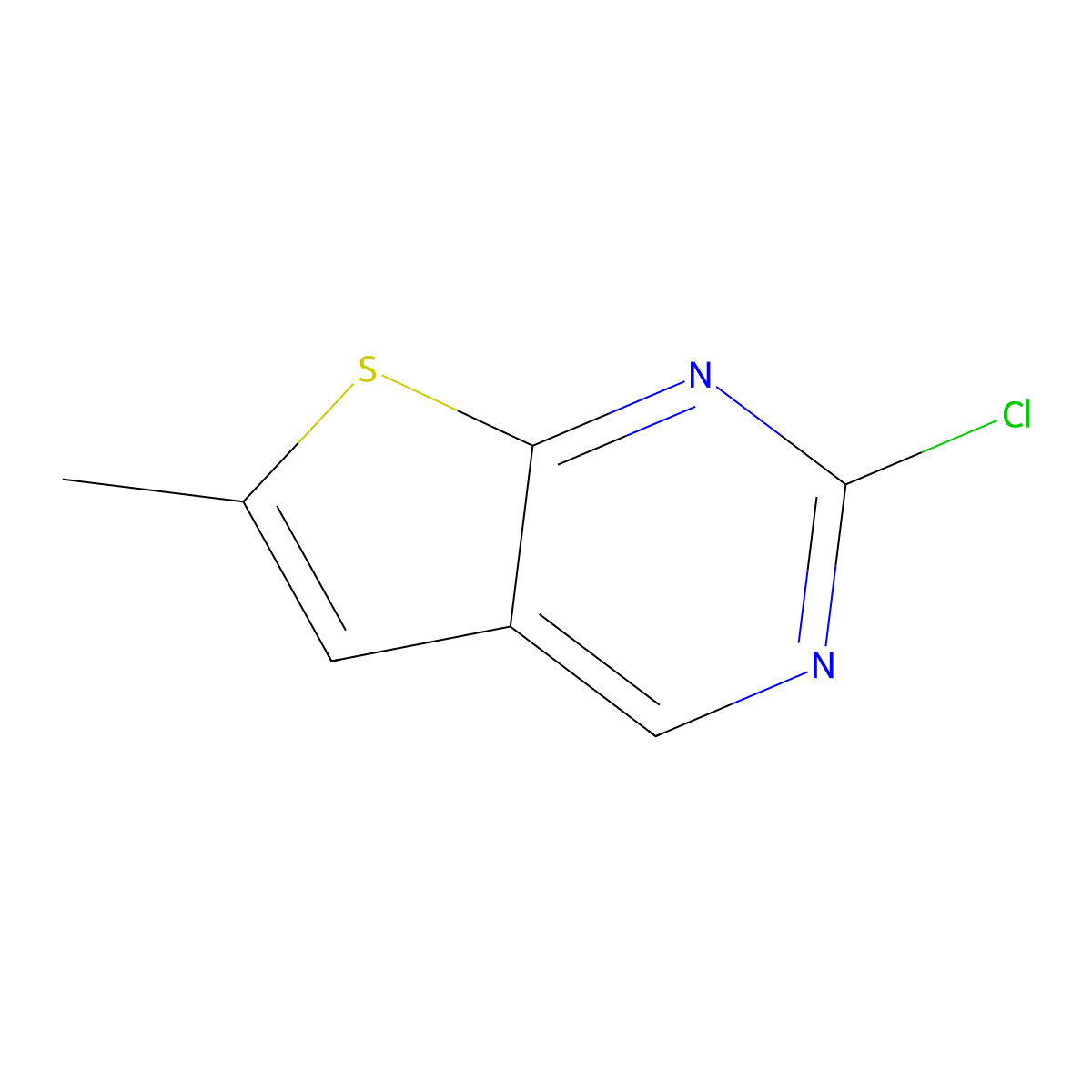 2-Chloro-6-methylthieno[2,3-d]pyrimidine molecular structure, CAS 1225875-20-6