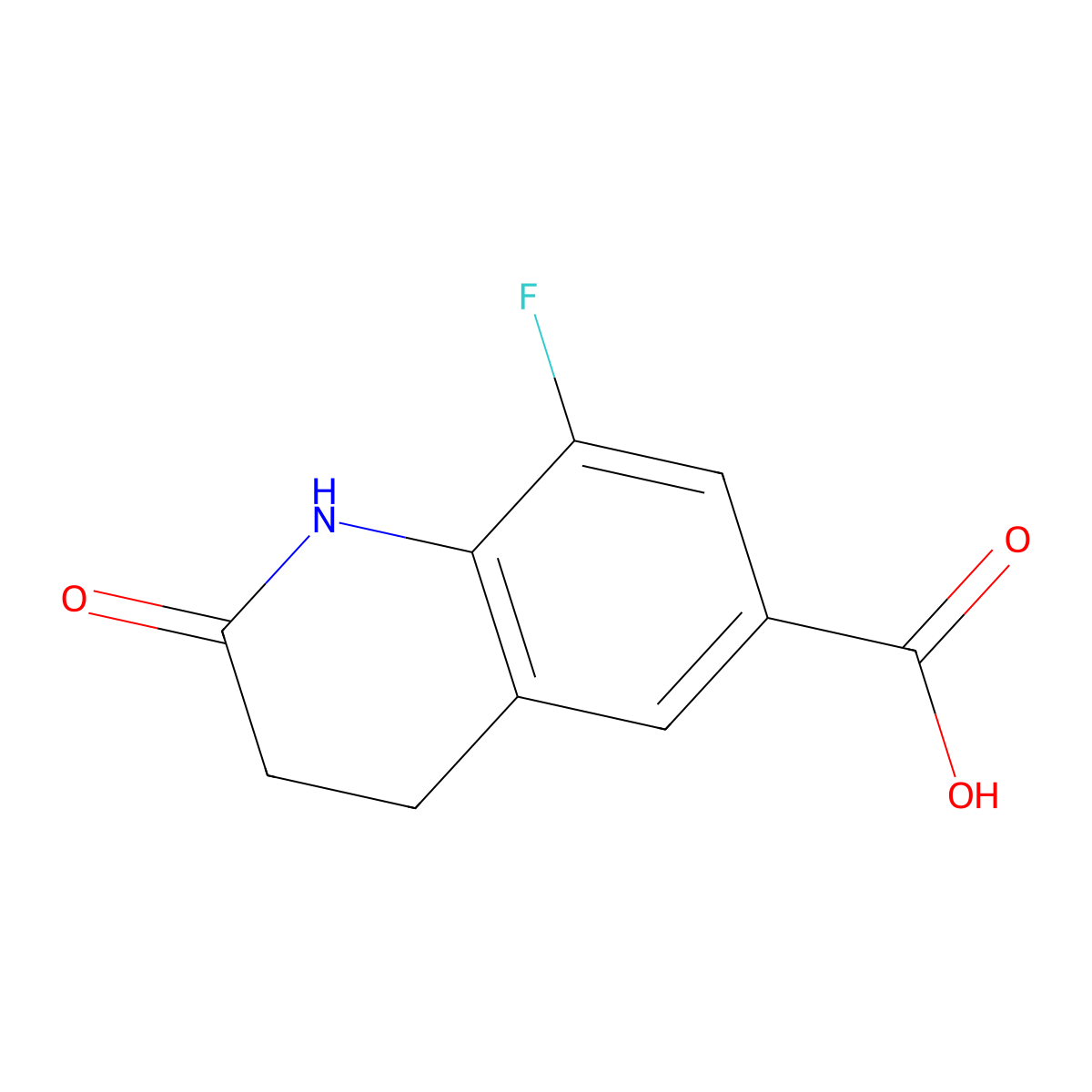 8-Fluoro-2-oxo-1,2,3,4-tetrahydroquinoline-6-carboxylic acid molecular structure, CAS 1225878-25-0