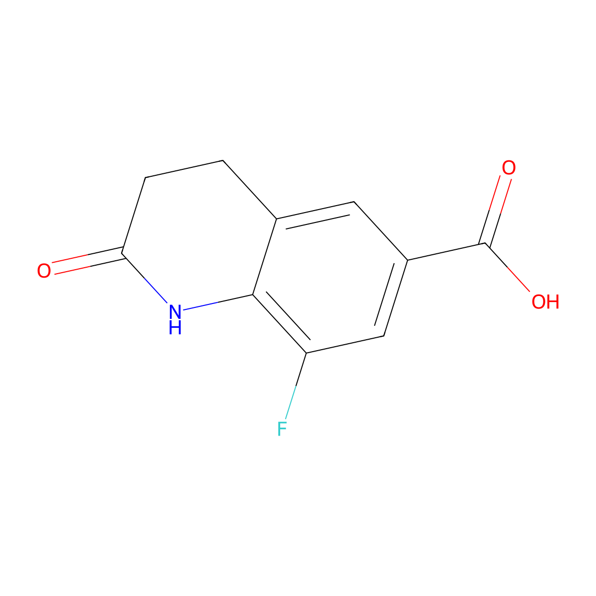 8-Fluoro-2-oxo-1,2,3,4-tetrahydroquinoline-6-carboxylic acid molecular structure, CAS 1225878-25-0