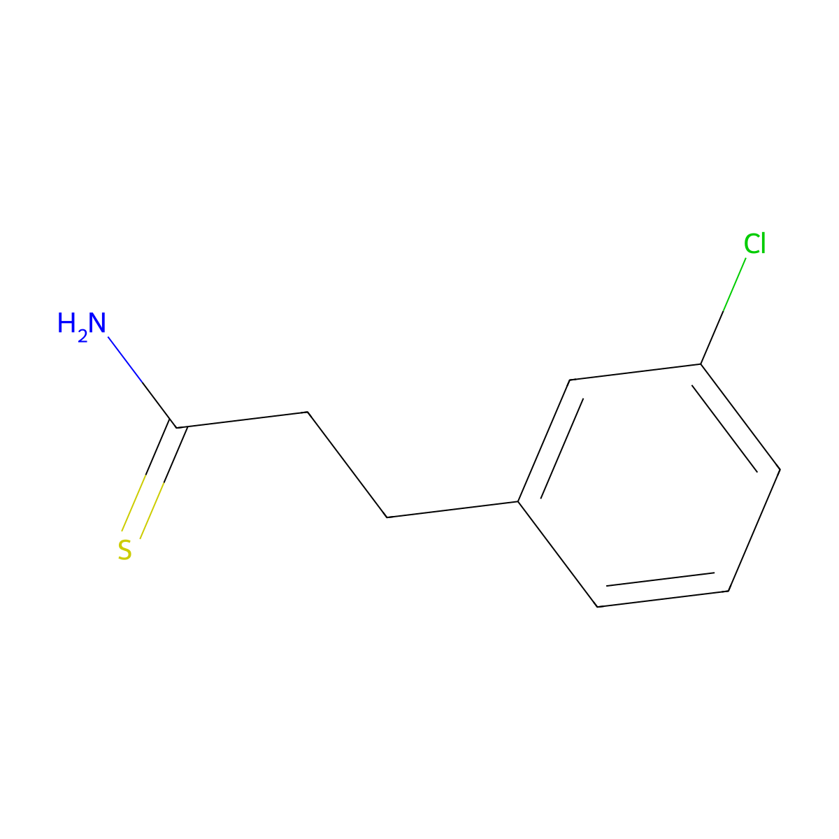 3-(3-Chlorophenyl)propanethioamide molecular structure, CAS 1225882-35-8