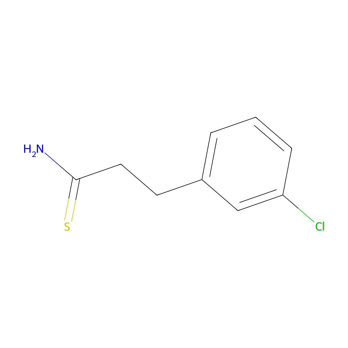 3-(3-Chlorophenyl)propanethioamide molecular structure, CAS 1225882-35-8