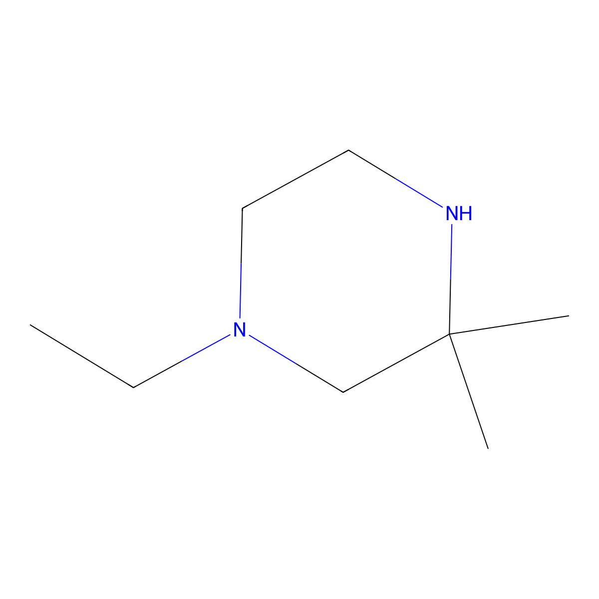 1-Ethyl-3,3-dimethylpiperazine molecular structure, CAS 1225882-54-1