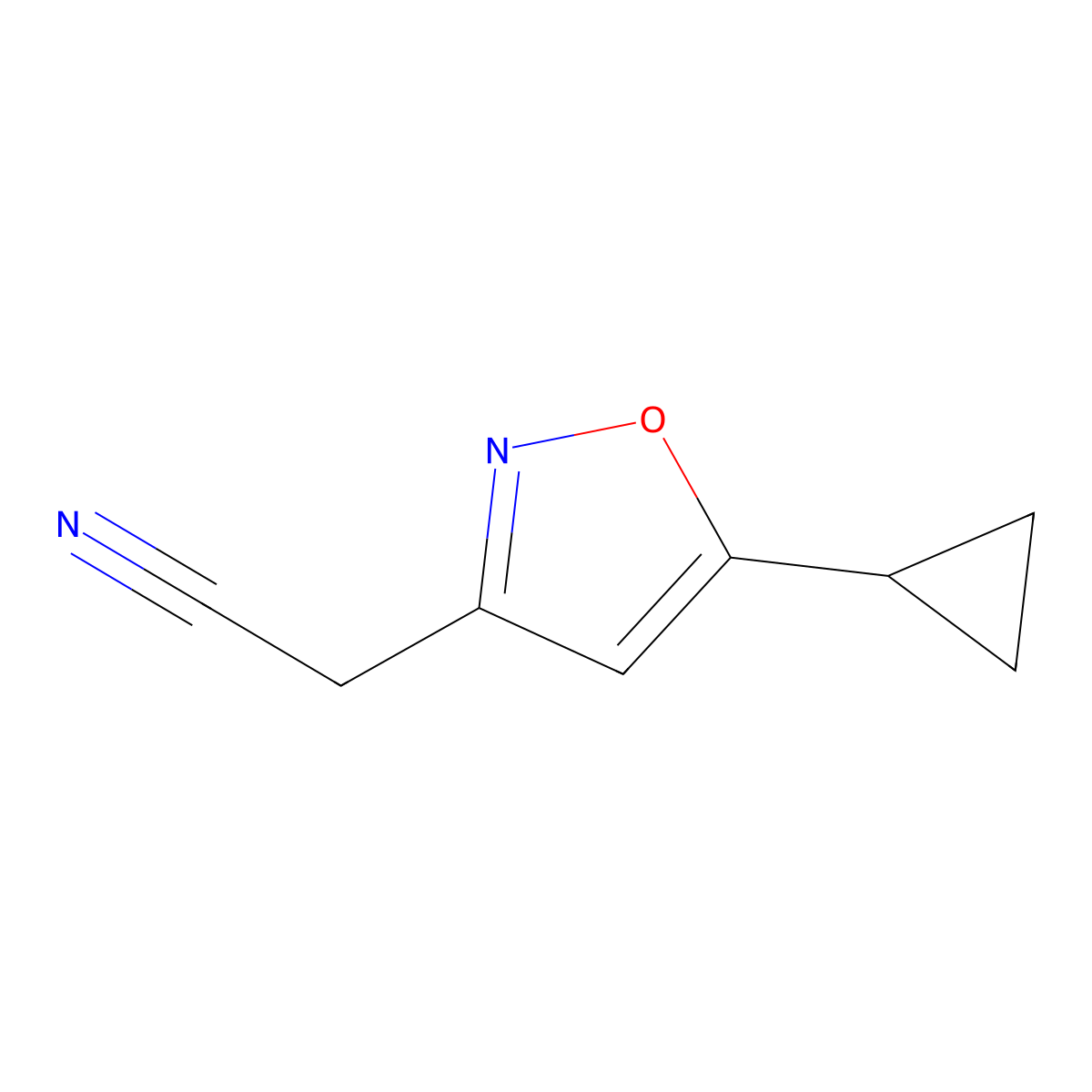 2-(5-Cyclopropylisoxazol-3-yl)acetonitrile molecular structure, CAS 1225882-57-4