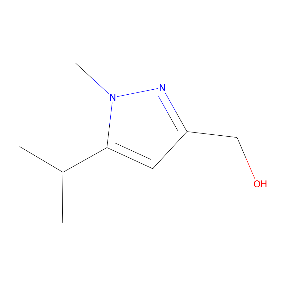 (5-Isopropyl-1-methyl-1H-pyrazol-3-yl)methanol molecular structure, CAS 1225882-63-2