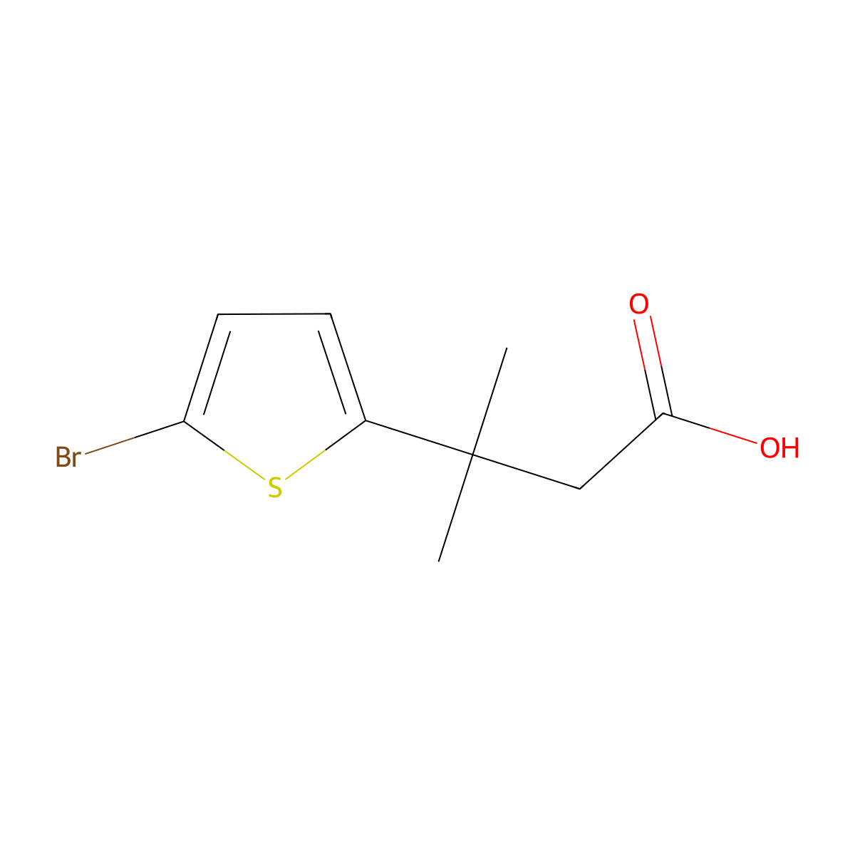 3-(5-Bromothiophen-2-yl)-3-methylbutanoic acid molecular structure, CAS 1225883-41-9