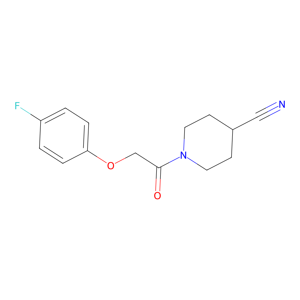 1-[2-(4-Fluorophenoxy)acetyl]piperidine-4-carbonitrile molecular structure, CAS 1225883-44-2