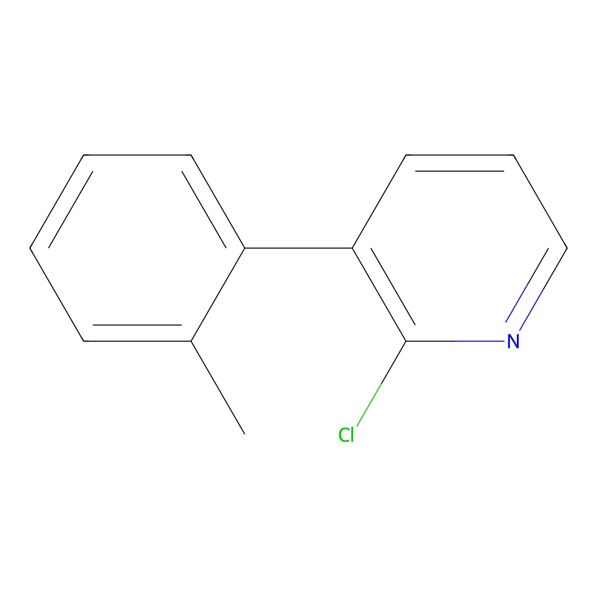 2-Chloro-3-(2-tolyl)pyridine molecular structure, CAS 1225883-90-8