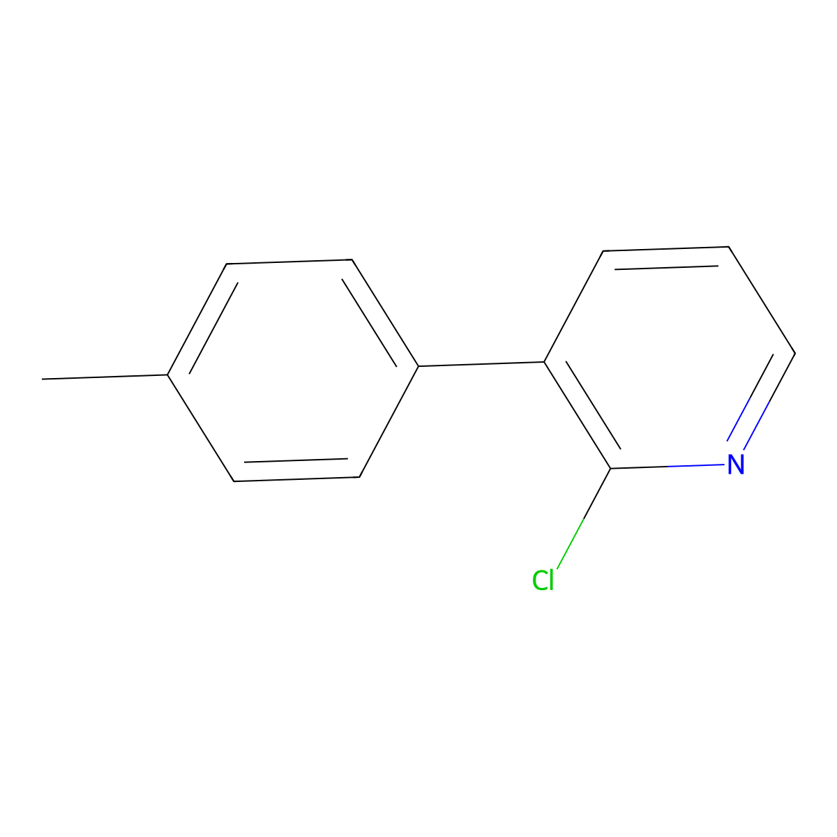 2-Chloro-3-(4-tolyl)pyridine molecular structure, CAS 1225883-99-7