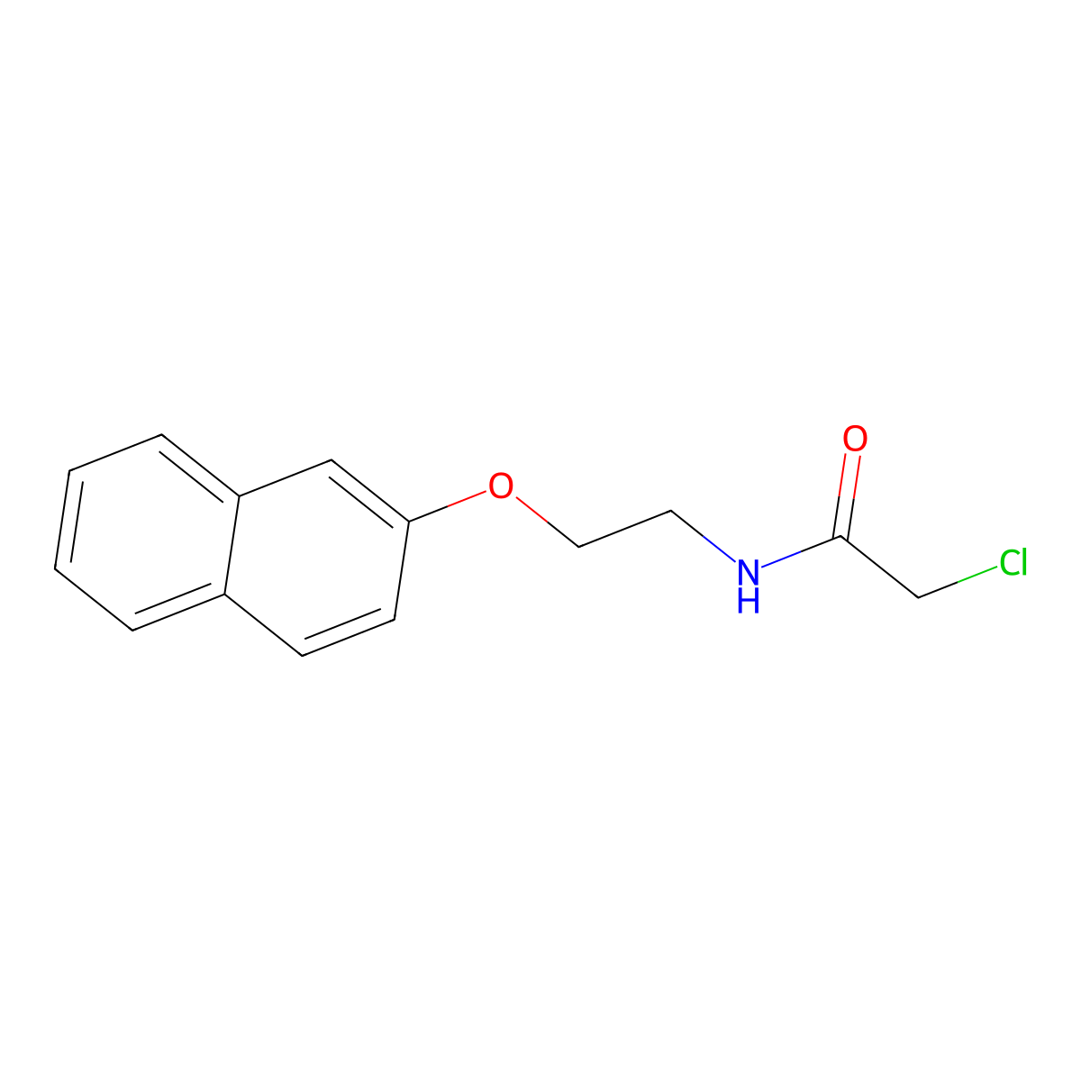2-chloro-N-[2-(naphthalen-2-yloxy)ethyl]acetamide molecular structure, CAS 1225890-90-3