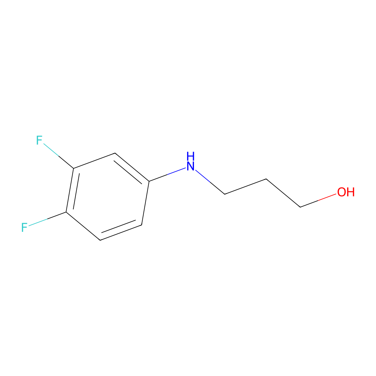 3-[(3,4-Difluorophenyl)amino]propan-1-ol molecular structure, CAS 1225891-26-8
