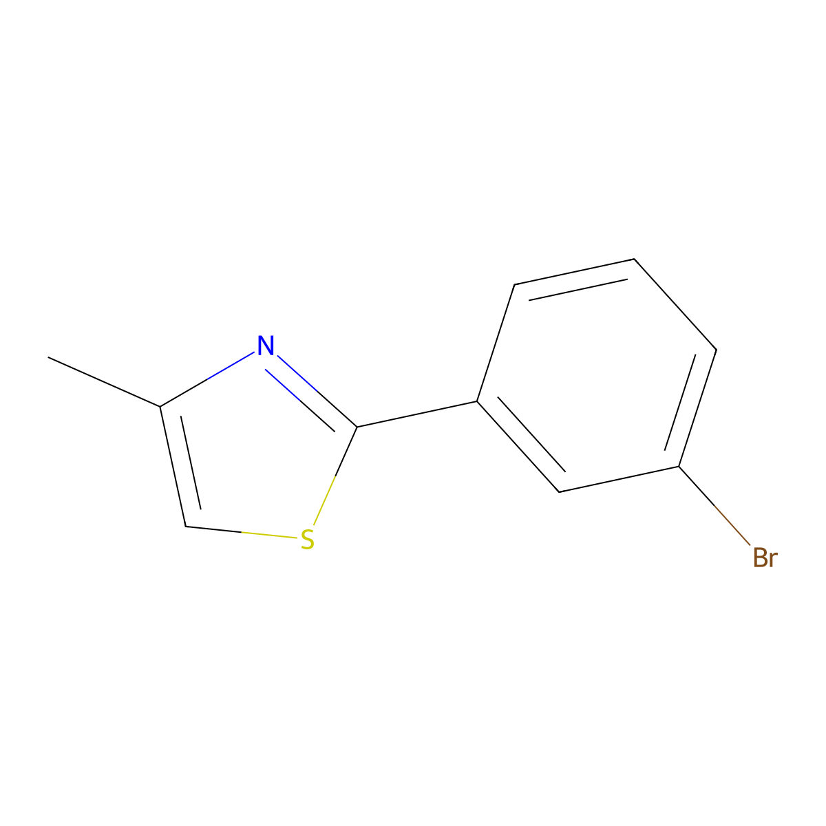 2-(3-Bromophenyl)-4-methyl-1,3-thiazole molecular structure, CAS 1225891-42-8