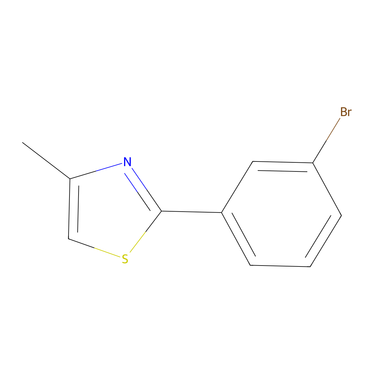 2-(3-Bromophenyl)-4-methyl-1,3-thiazole molecular structure, CAS 1225891-42-8