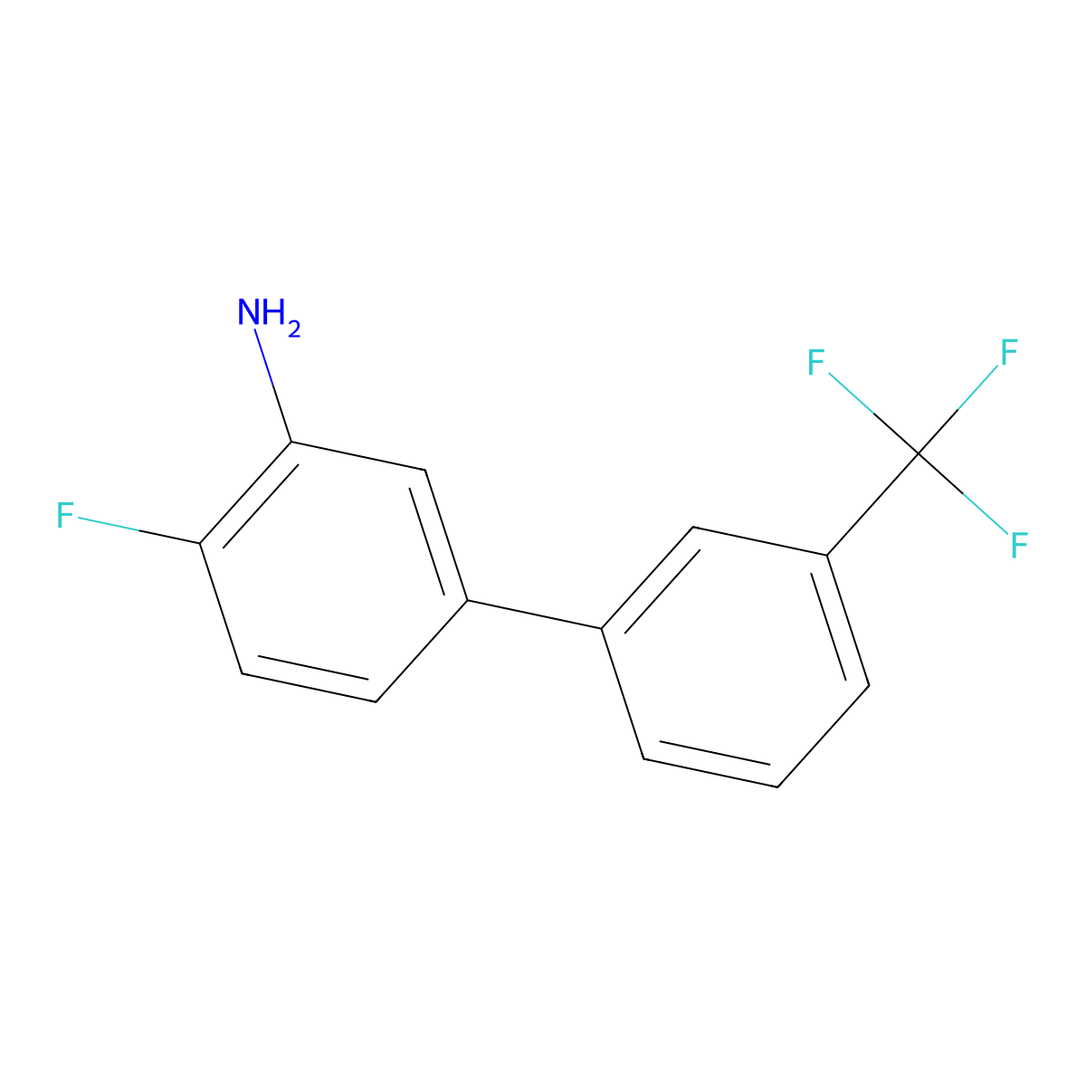 4-Fluoro-3'-(trifluoromethyl)-[1,1'-biphenyl]-3-amine molecular structure, CAS 1225893-59-3