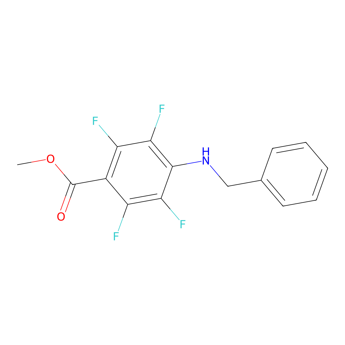 Methyl 4-(benzylamino)-2,3,5,6-tetrafluorobenzoate molecular structure, CAS 122590-82-3