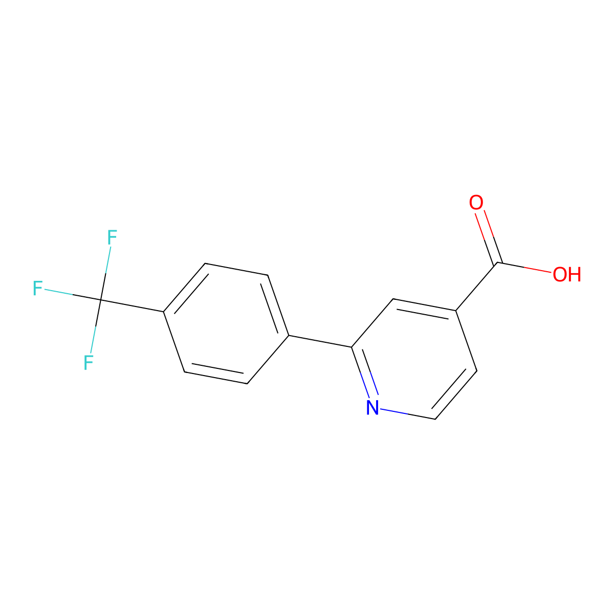 2-[4-(Trifluoromethyl)phenyl]pyridine-4-carboxylic acid molecular structure, CAS 1225900-99-1