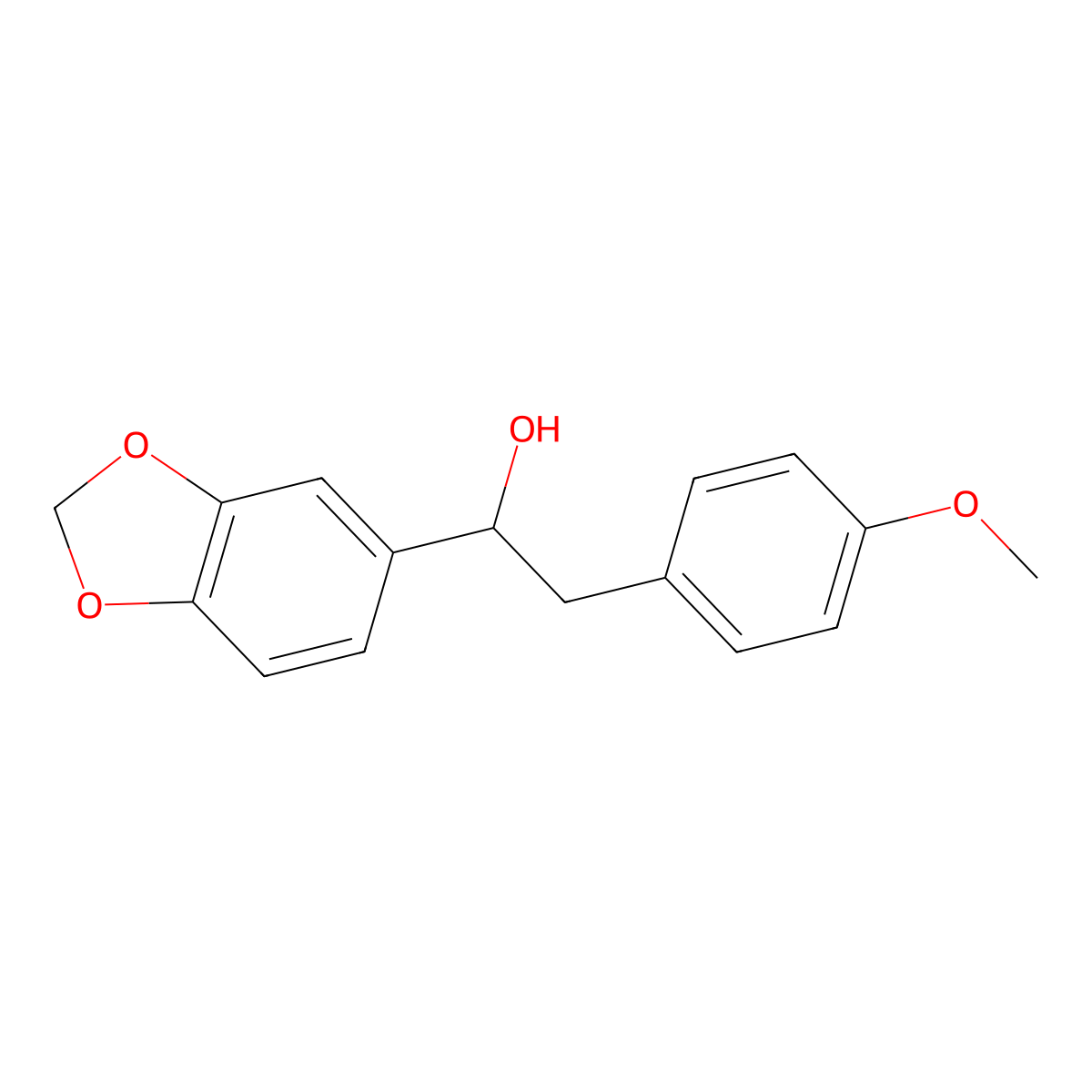 1-(1,3-Dioxaindan-5-yl)-2-(4-methoxyphenyl)ethan-1-ol molecular structure, CAS 1225905-22-5