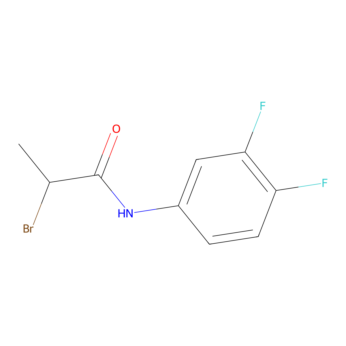 2-Bromo-N-(3,4-difluorophenyl)propanamide molecular structure, CAS 1225907-56-1
