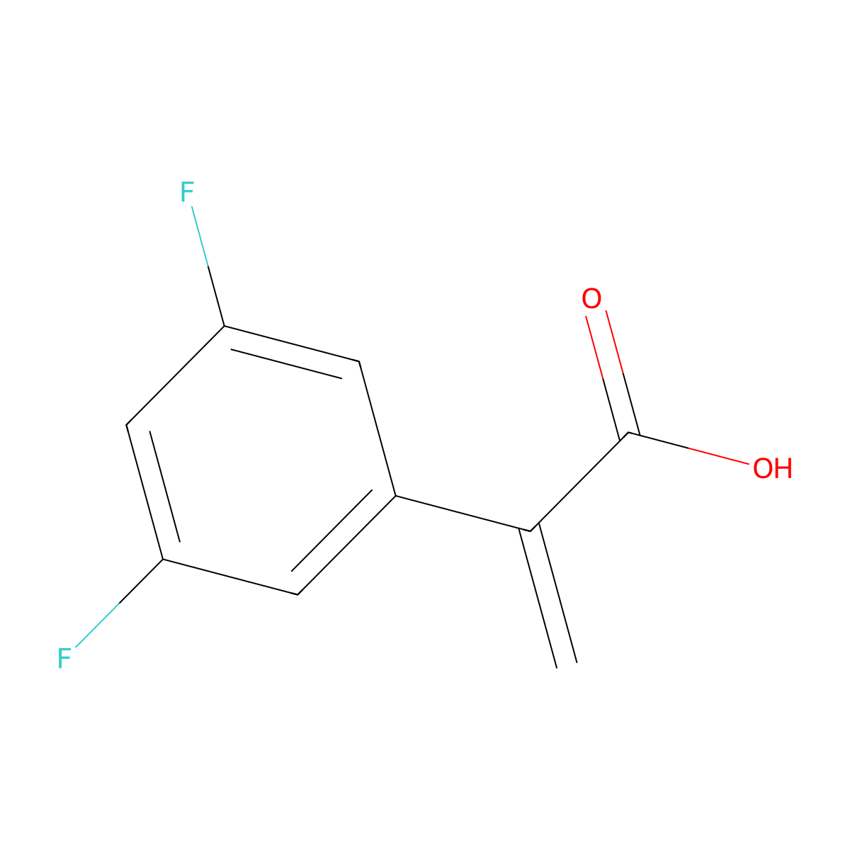 2-(3,5-Difluorophenyl)prop-2-enoic acid molecular structure, CAS 1225908-28-0