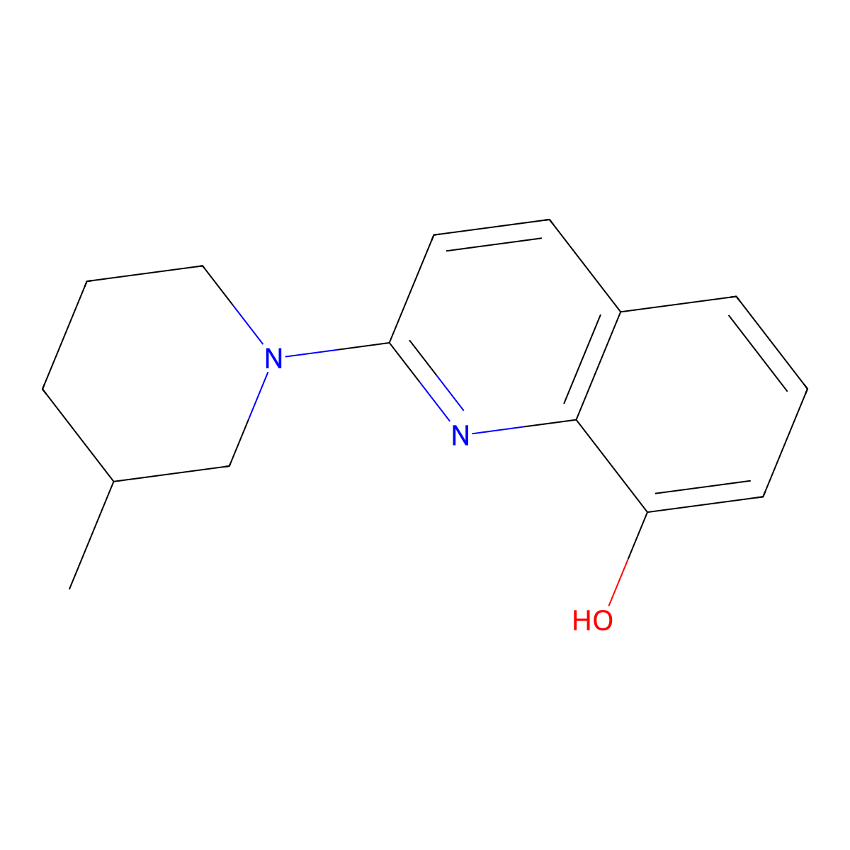 2-(3-Methylpiperidin-1-yl)quinolin-8-ol molecular structure, CAS 1225908-51-9