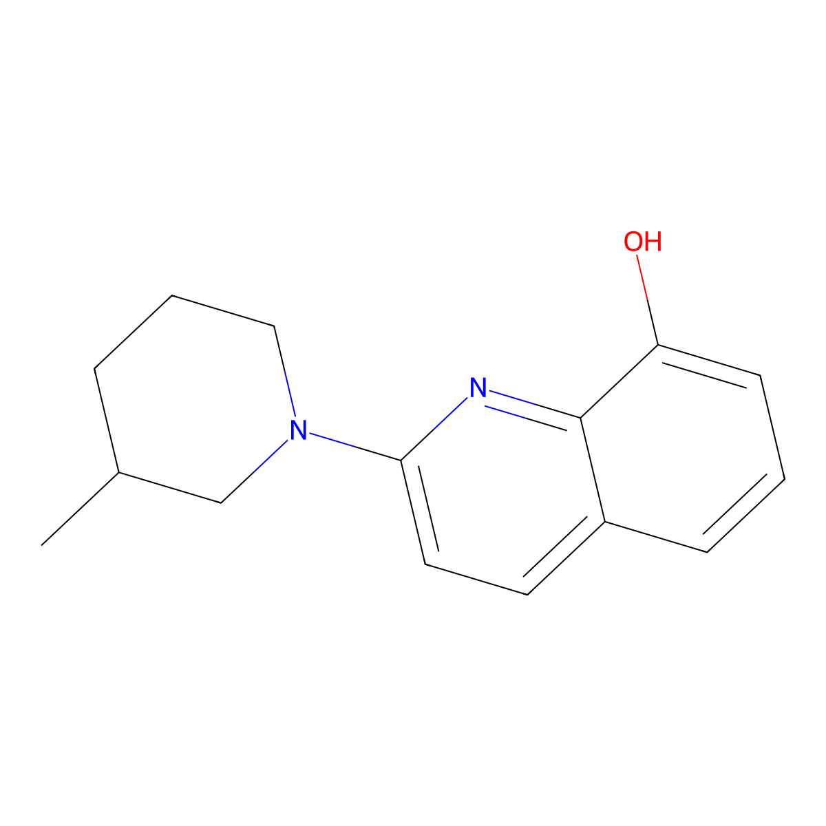 2-(3-Methylpiperidin-1-yl)quinolin-8-ol molecular structure, CAS 1225908-51-9