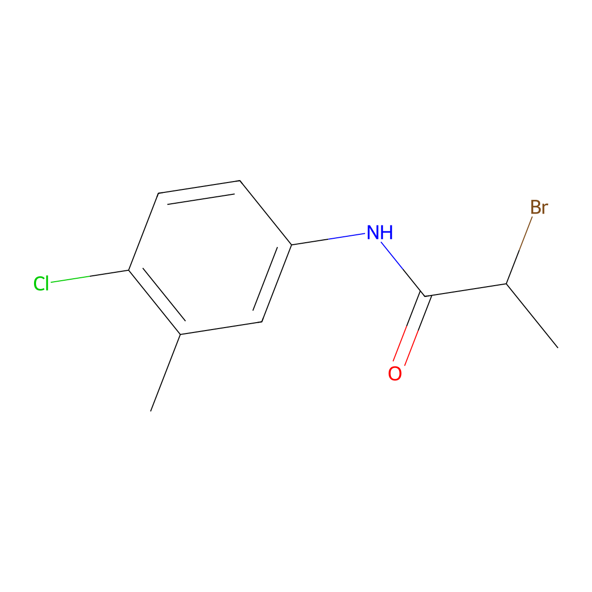 2-Bromo-N-(4-chloro-3-methylphenyl)propanamide molecular structure, CAS 1225909-46-5