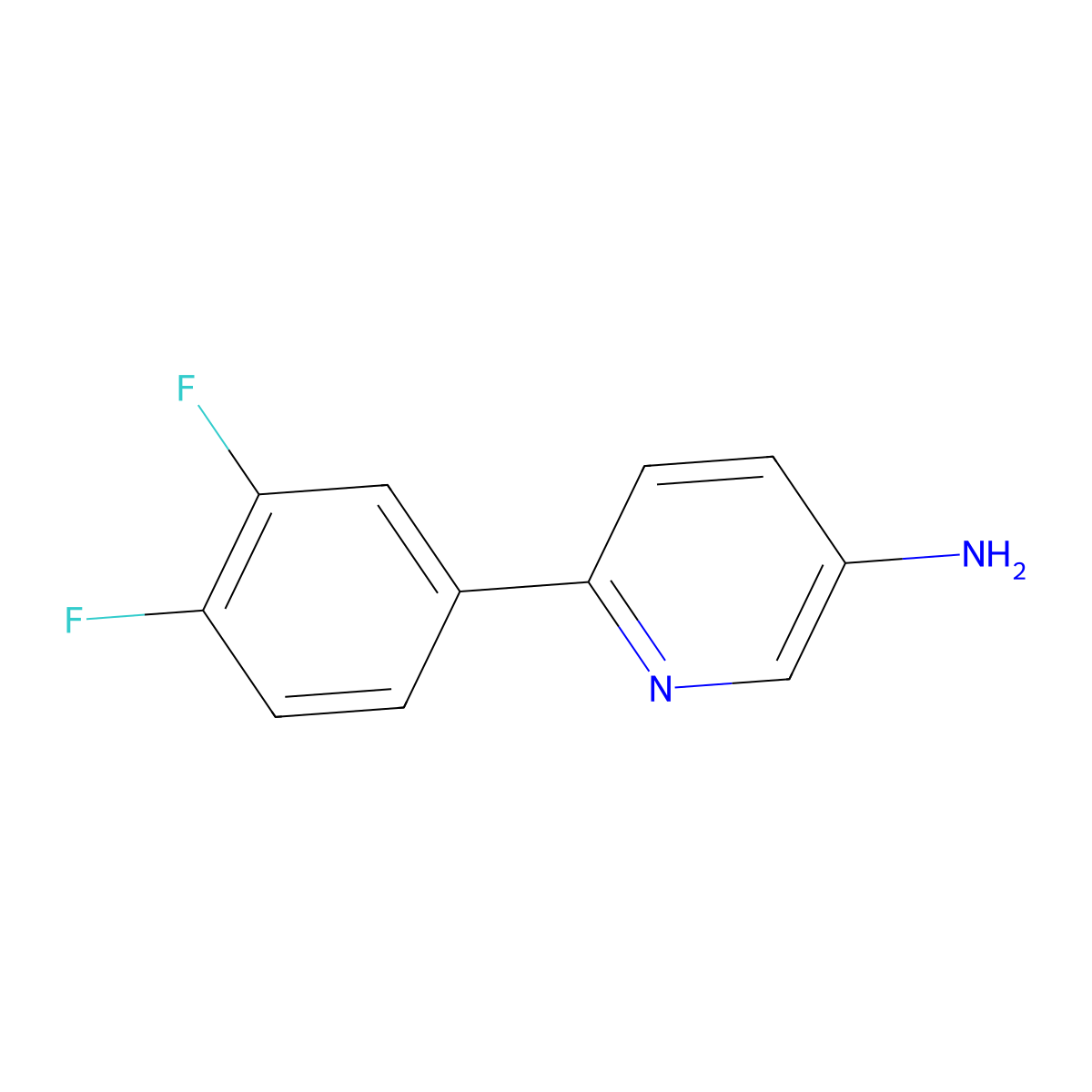 3-Amino-6-(3,4-difluorophenyl)pyridine molecular structure, CAS 1225914-71-5