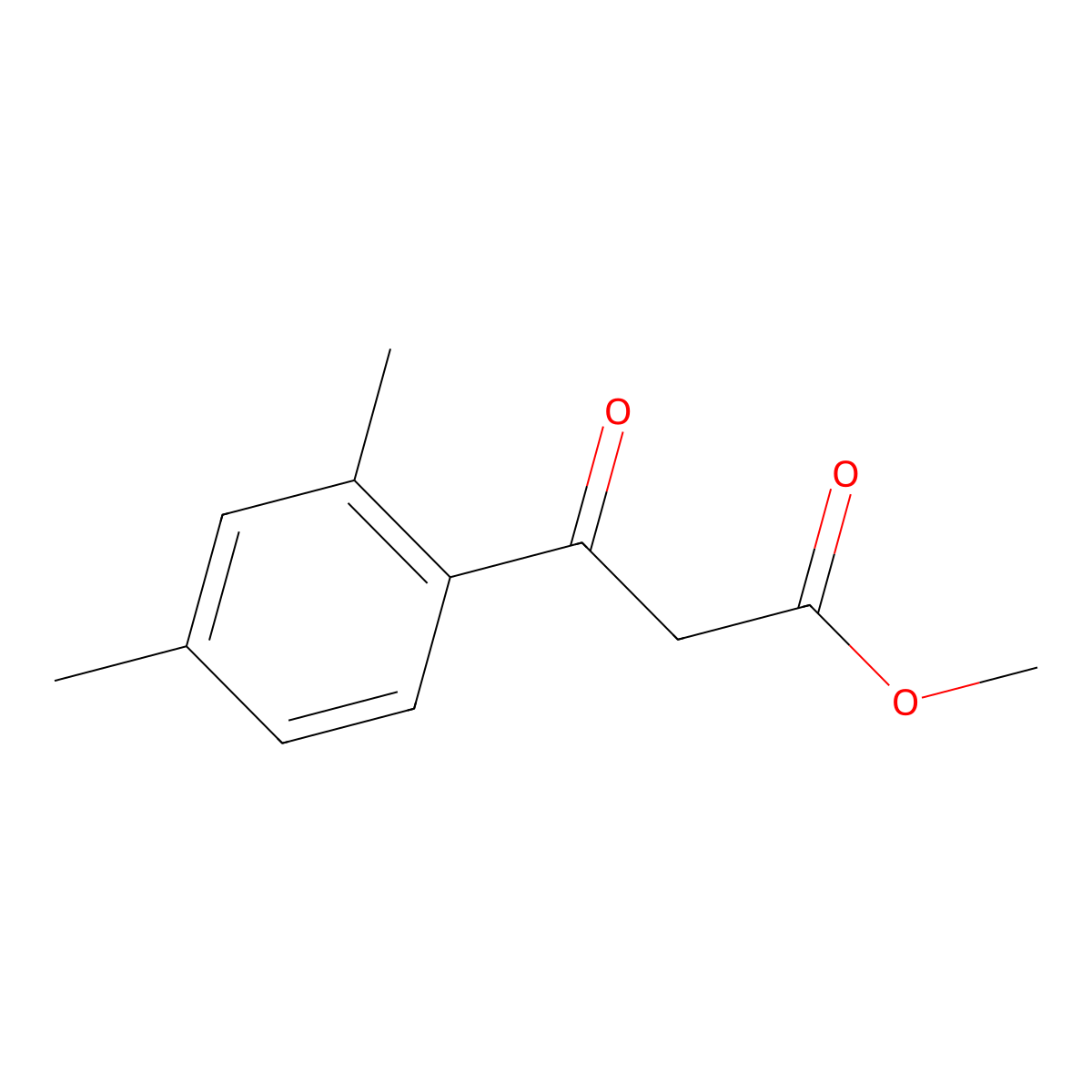 Methyl 3-(2,4-dimethylphenyl)-3-oxopropanoate molecular structure, CAS 1225915-16-1