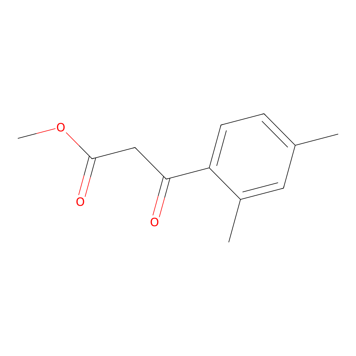 Methyl 3-(2,4-dimethylphenyl)-3-oxopropanoate molecular structure, CAS 1225915-16-1