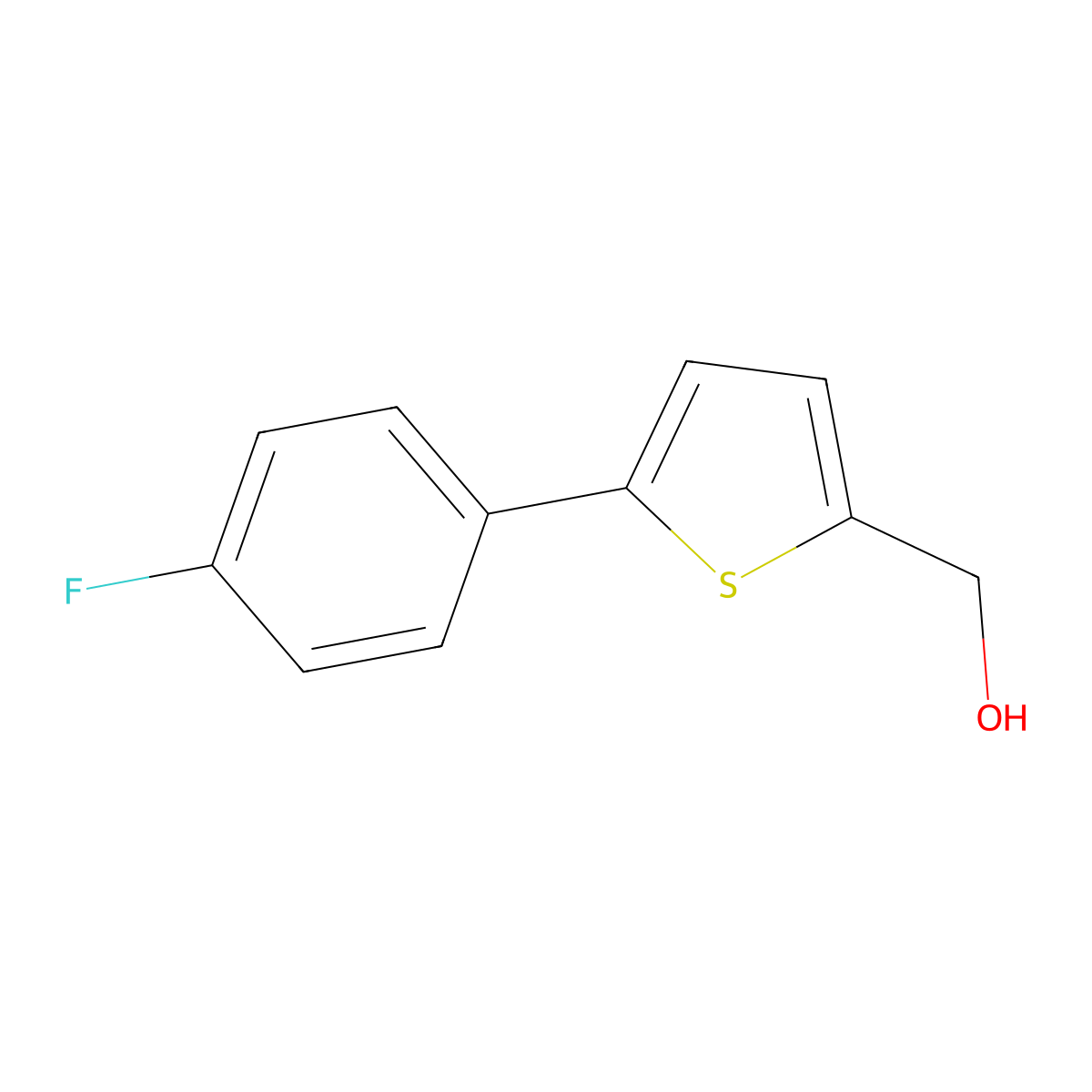 (5-(4-Fluorophenyl)thiophen-2-yl)methanol molecular structure, CAS 1225916-69-7