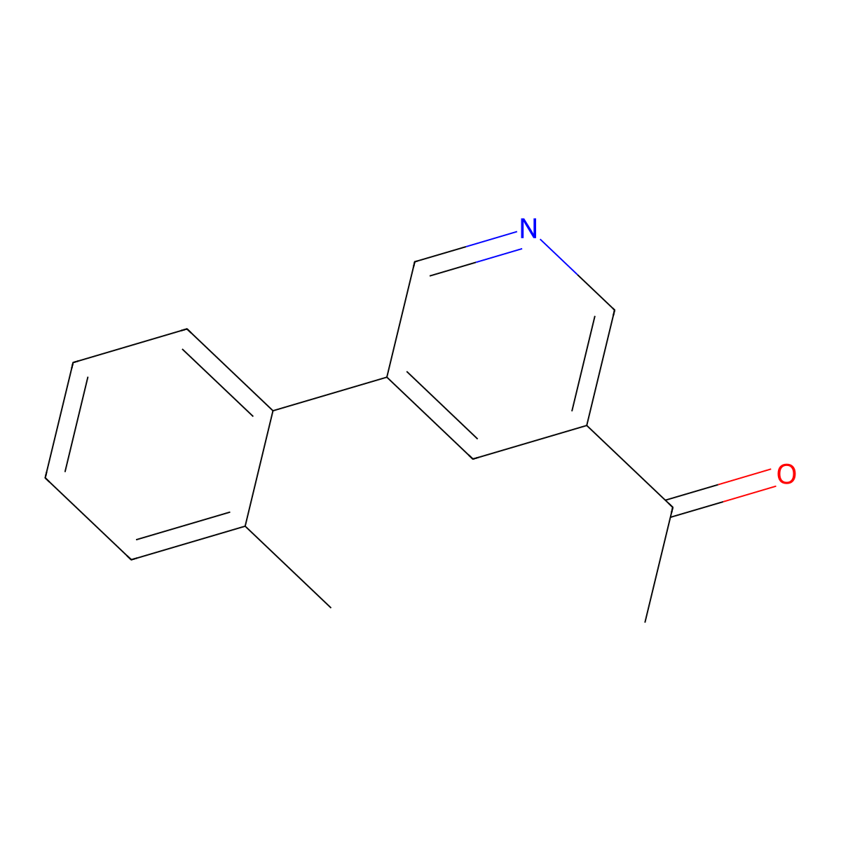 1-(5-(o-Tolyl)pyridin-3-yl)ethanone molecular structure, CAS 1225918-60-4