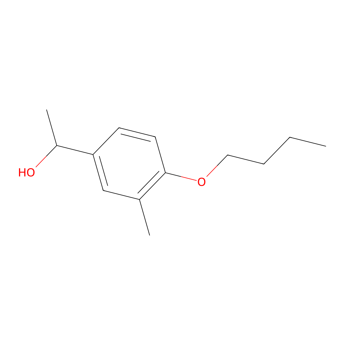 1-(4-Butoxy-3-methylphenyl)ethanol molecular structure, CAS 1225918-63-7