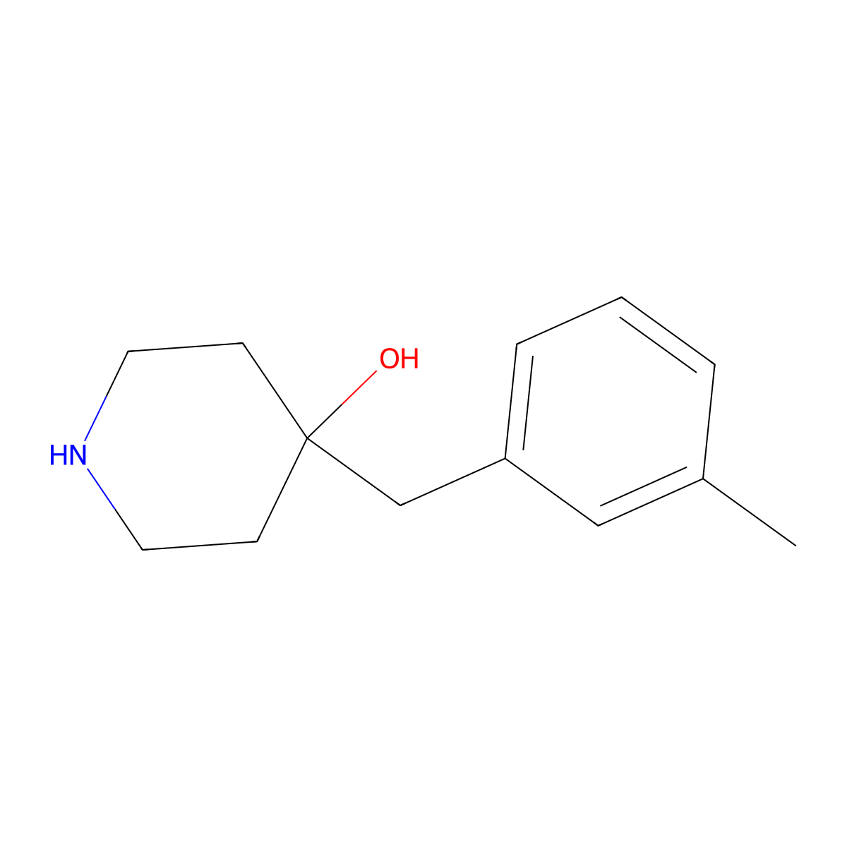 4-(3-Methylbenzyl)piperidin-4-ol molecular structure, CAS 1225919-63-0