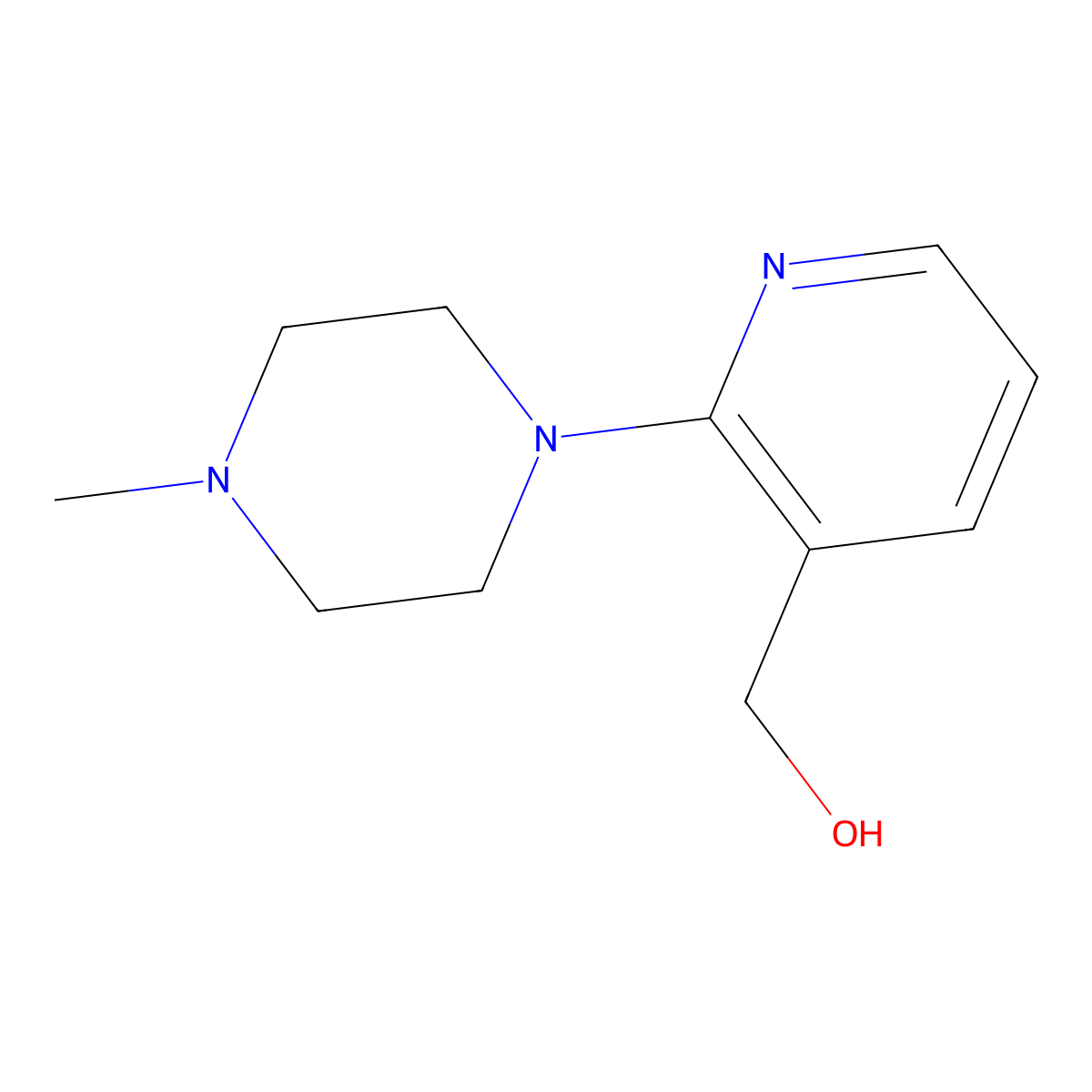 [2-(4-Methylpiperazin-1-yl)pyridin-3-yl]methanol molecular structure, CAS 1225920-65-9
