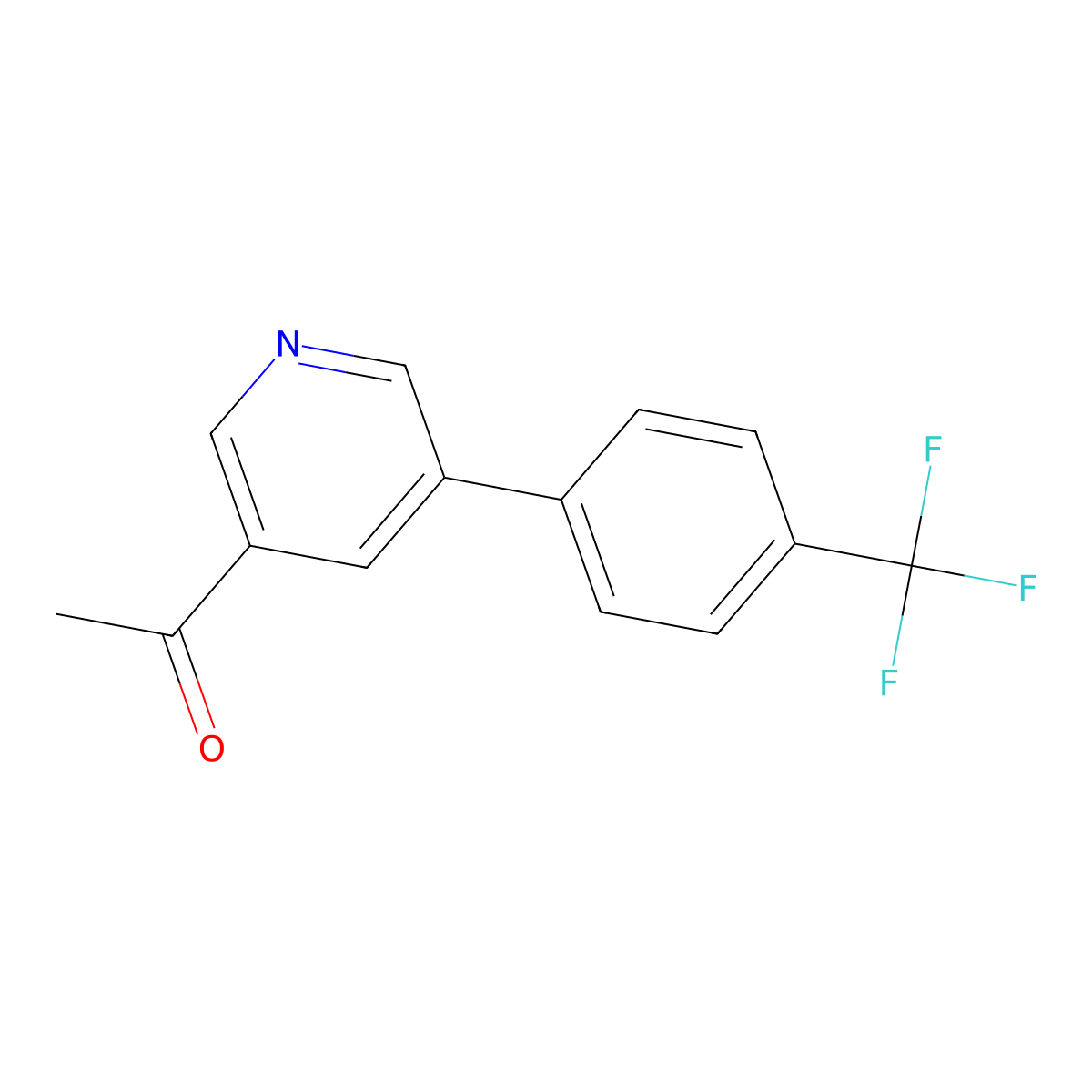 1-(5-(4-(Trifluoromethyl)phenyl)pyridin-3-yl)ethanone molecular structure, CAS 1225922-45-1