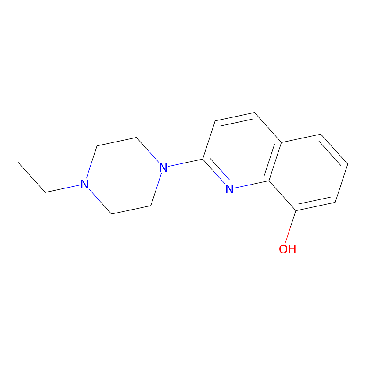 2-(4-Ethylpiperazin-1-yl)quinolin-8-ol molecular structure, CAS 1225946-25-7