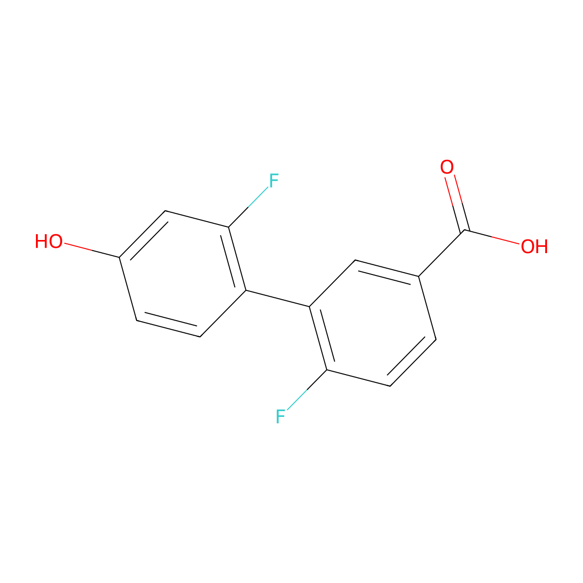 4-(5-Carboxy-2-fluorophenyl)-3-fluorophenol molecular structure, CAS 1225946-26-8