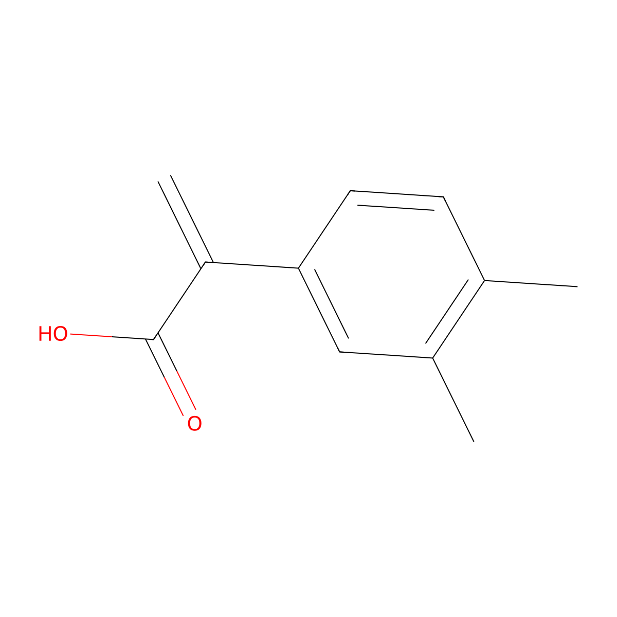 2-(3,4-Dimethylphenyl)prop-2-enoic acid molecular structure, CAS 1225951-45-0